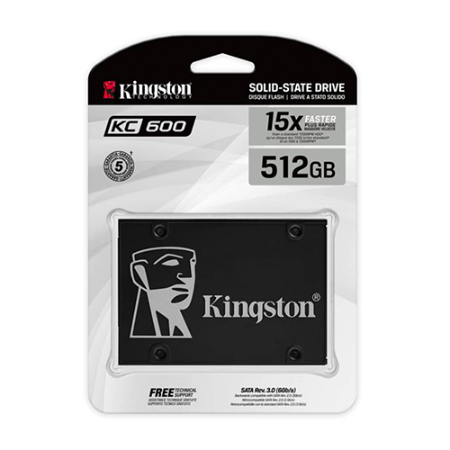 SSD 2.5" - 512 GB - Kingston KC600 - cifrado - SATA 3 (6.0 Gb/s) (SKC600/512G)
